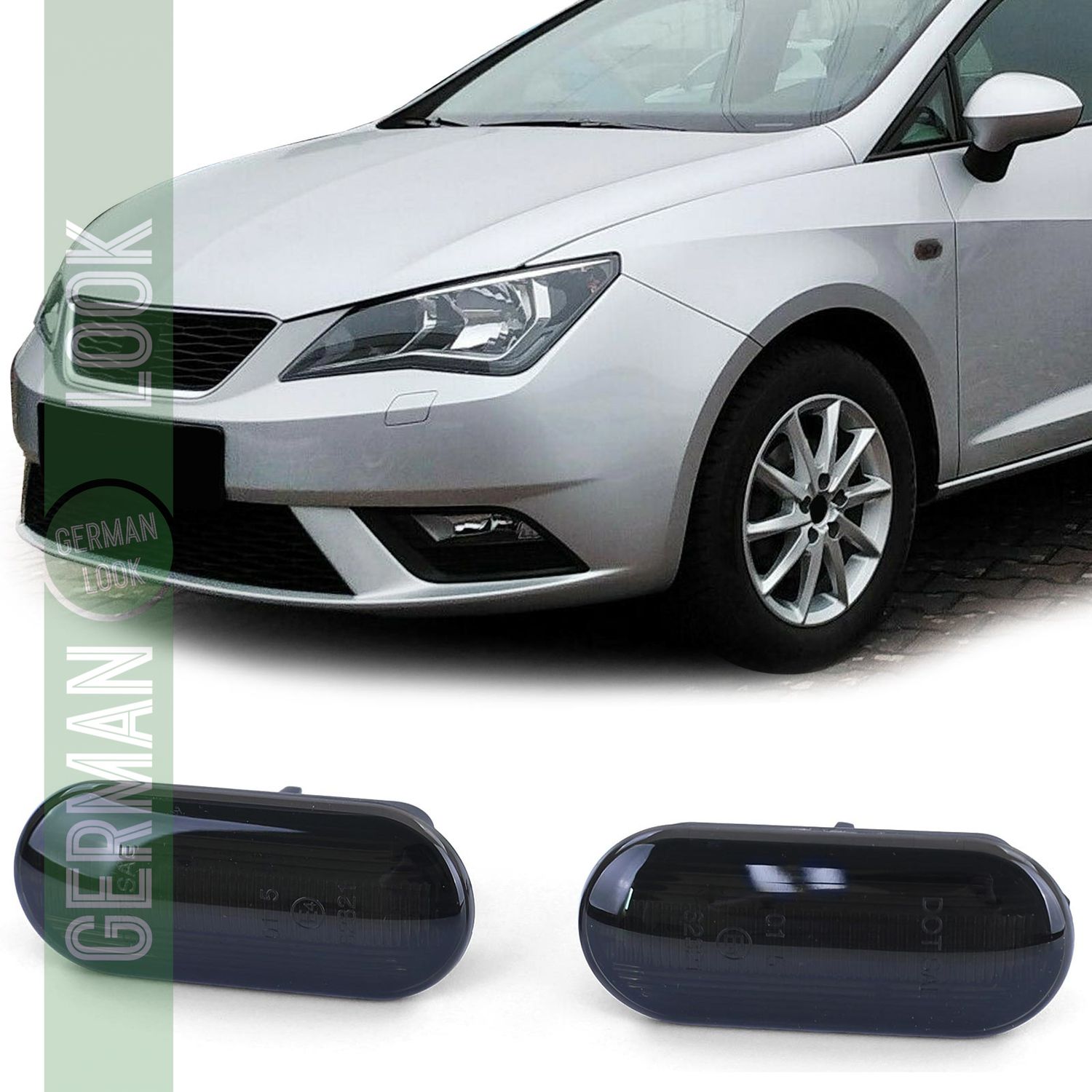 Barre lumineuse LED clignotants latéraux noir pour Seat Ibiza 2 3 4 Leon Mii Toledo 1 2 3