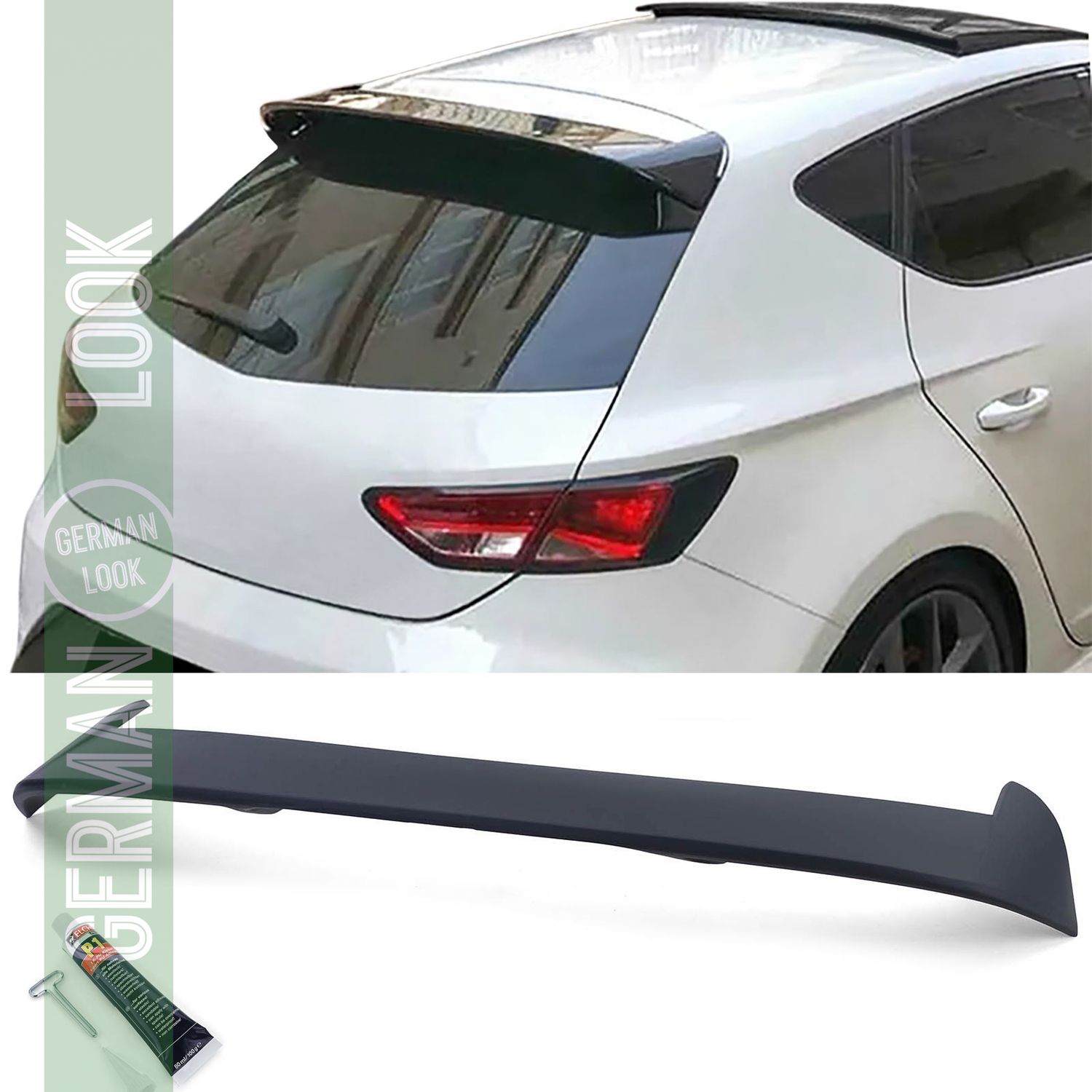 Becquet arrière de toit sport performance noir mat sur mesure pour Seat Leon 3 5F 12-20