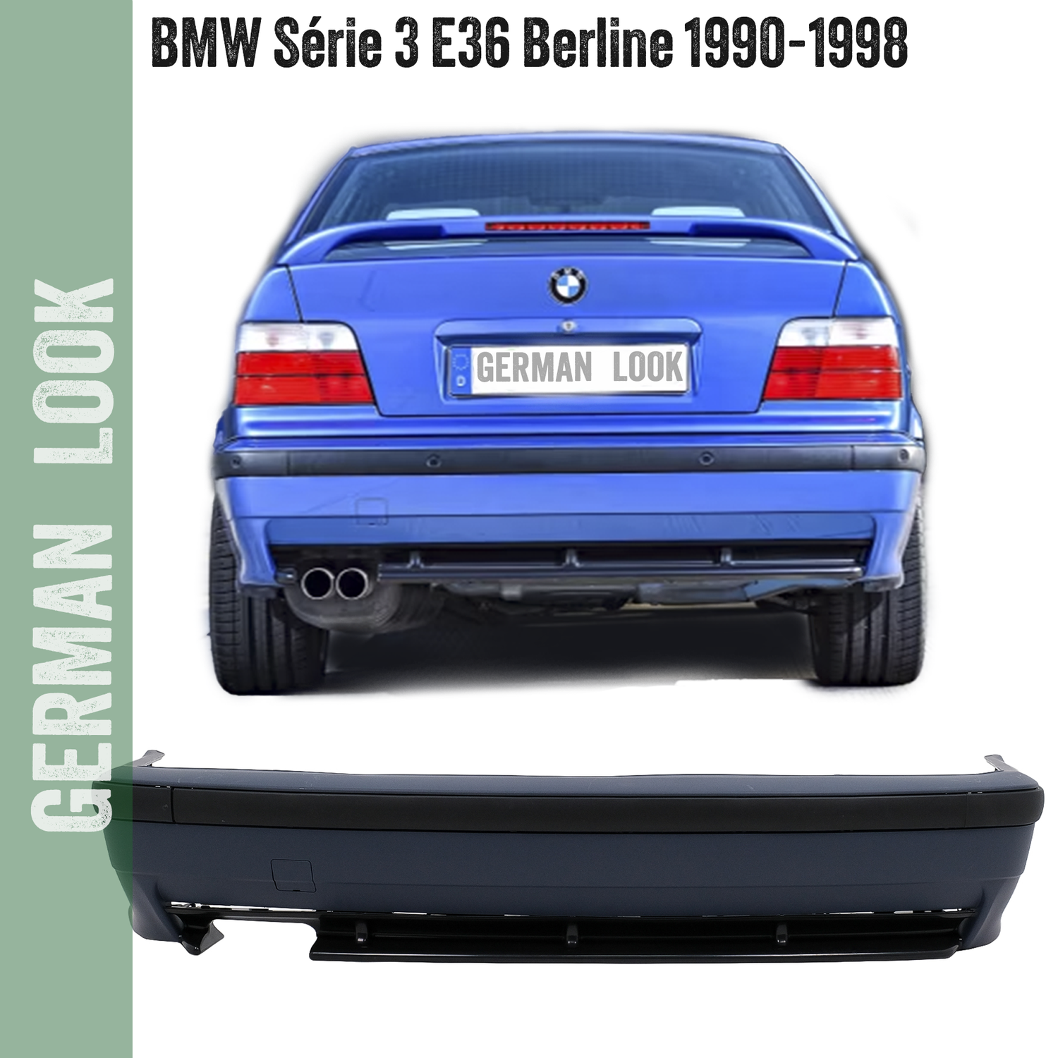 Pare-chocs arrière pour BMW Série 3 E36 Pack M M3 M-Tech - Berline