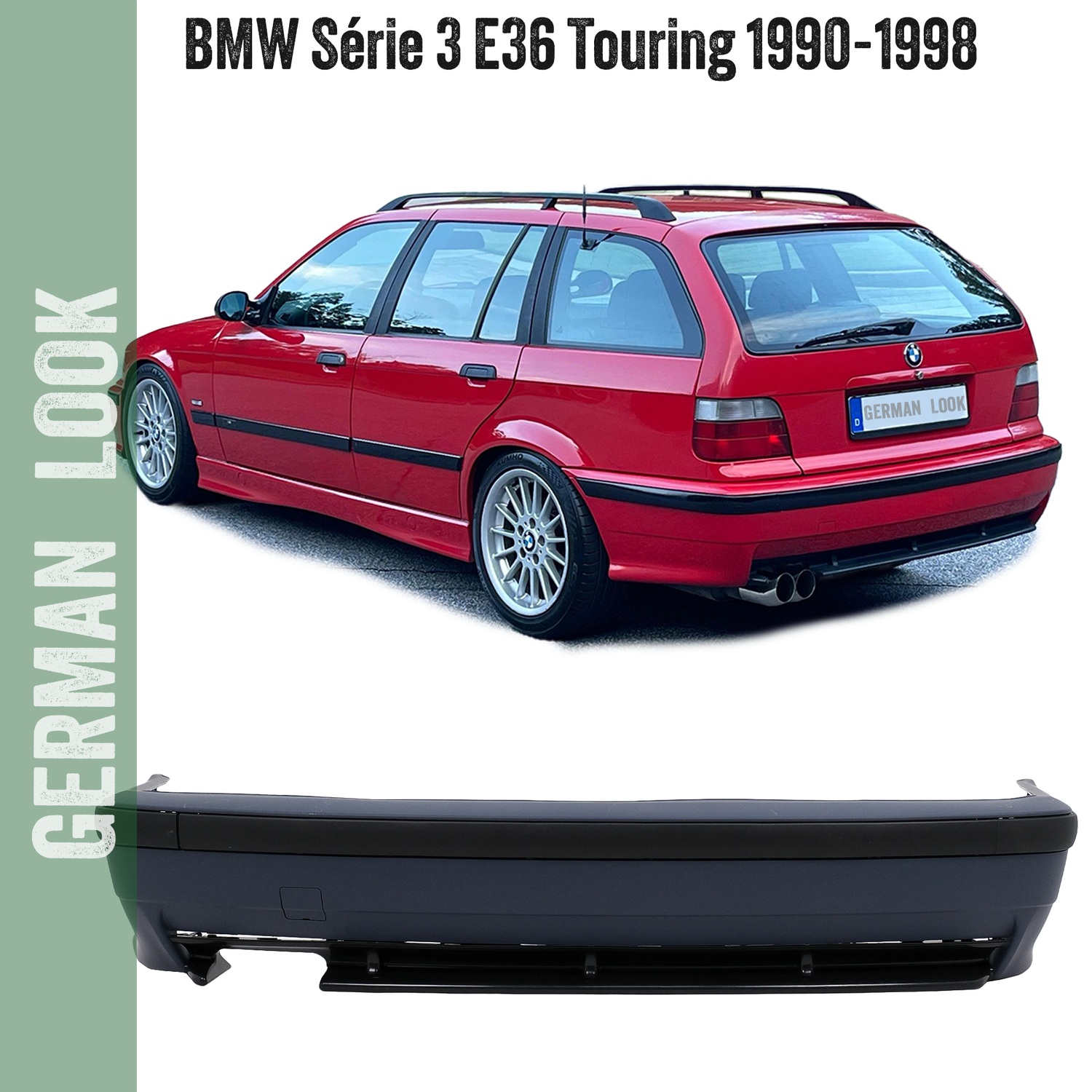 Pare-chocs arrière pour BMW Série 3 E36 Pack M M3 M-Tech - Touring