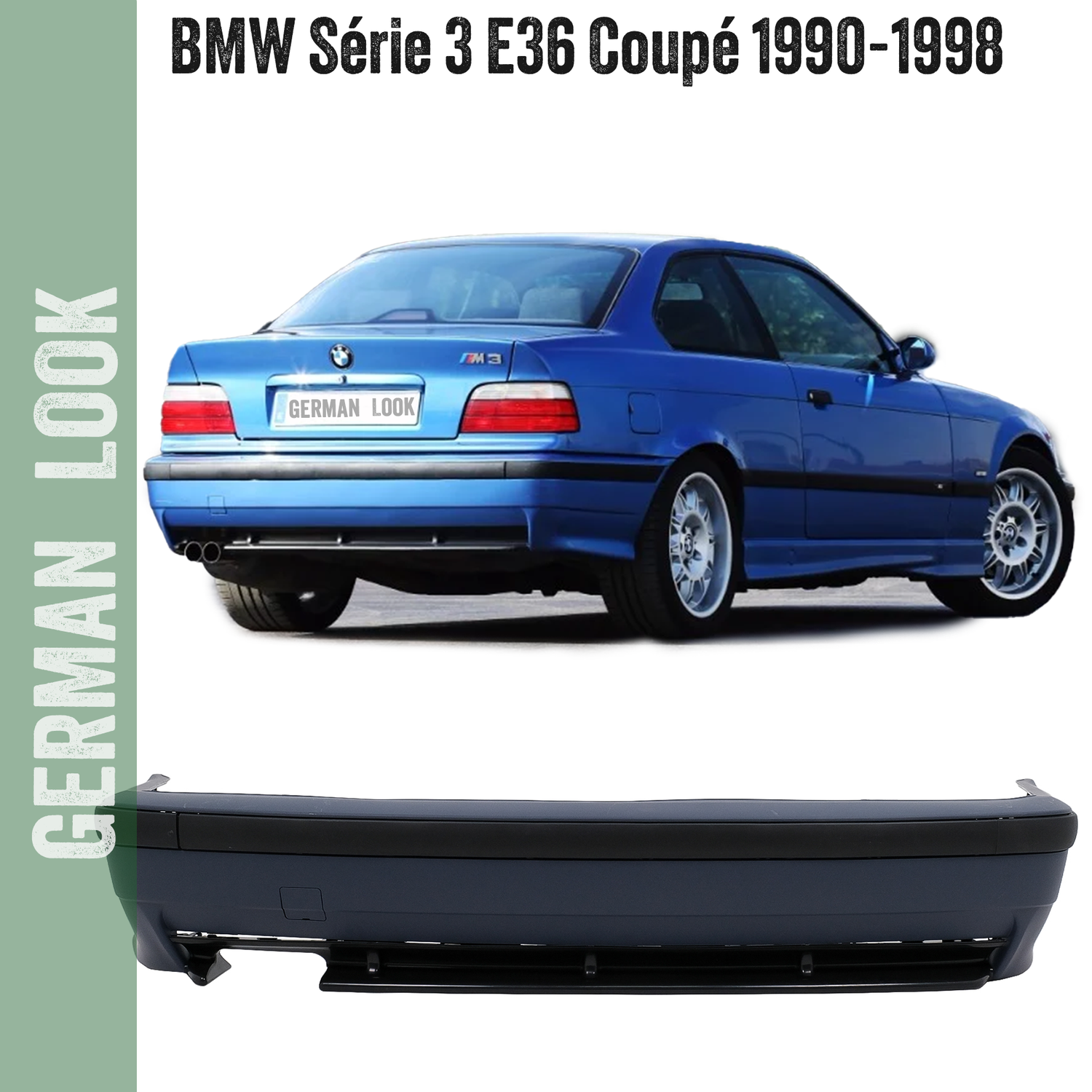 Pare-chocs arrière pour BMW Série 3 E36 Pack M M3 M-Tech - Coupé