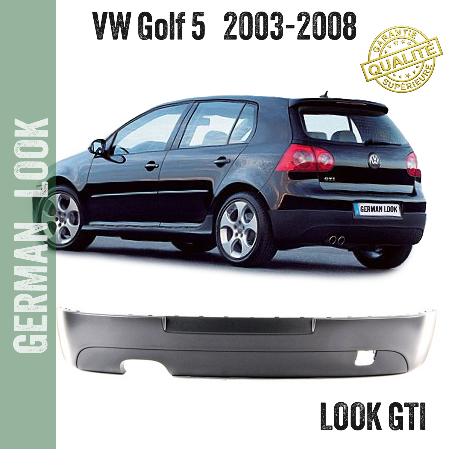 Diffuseur de pare choc arrière Sport Look GTI / GT pour Volkswagen Golf 5