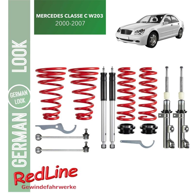 Kit Suspension Combine Filete Redline Mercedes Classe C W203 2000-2007