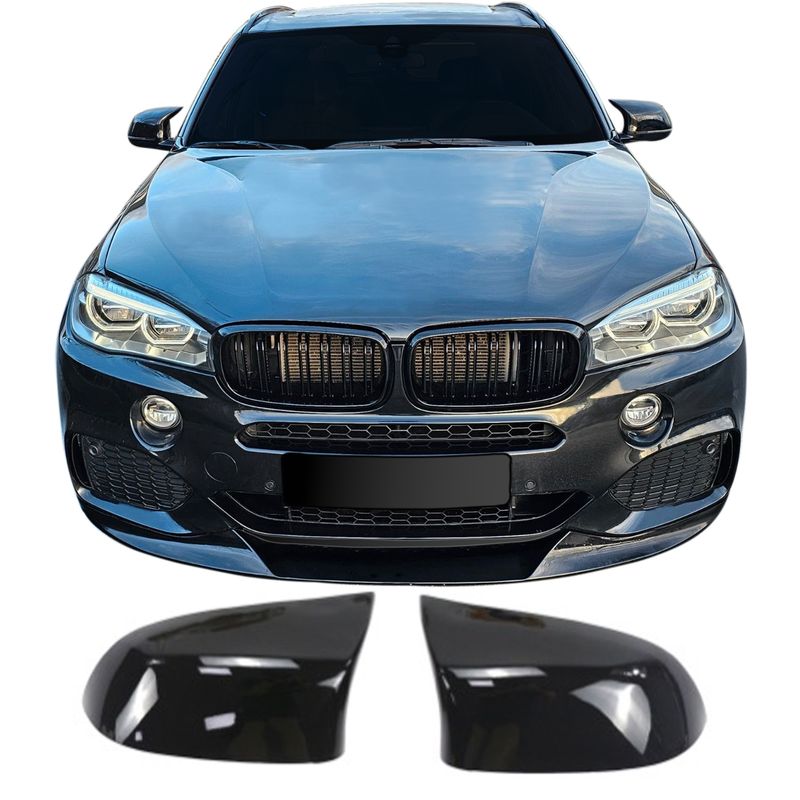 Coques de rétroviseurs de rechange noir brillant pour BMW X3 F25 X4 F26 X5 F15 2013-2018
