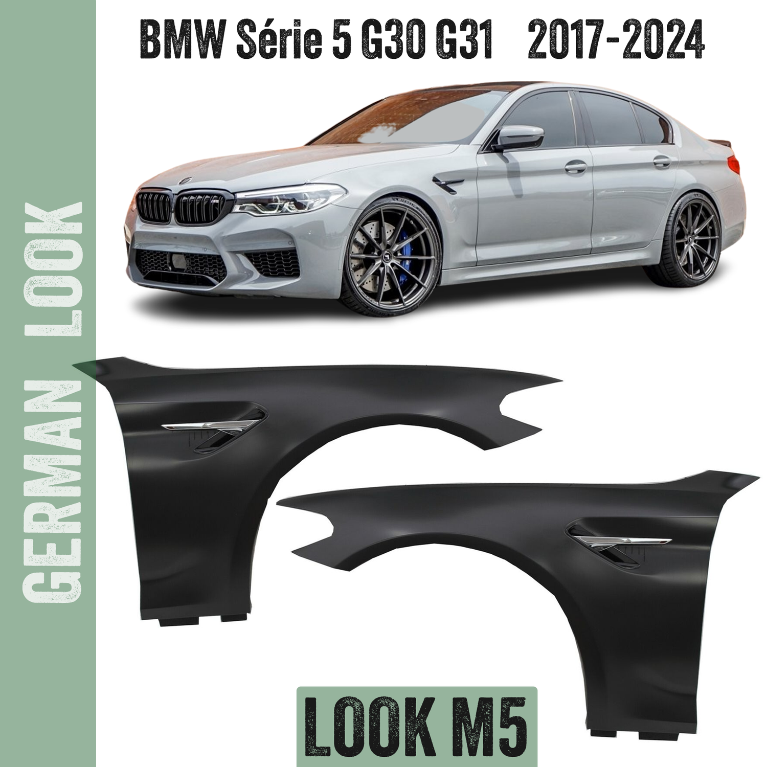 Ailes avant pour BMW Série 5 G30 G31 G38 2017- Berline et Touring Look M5