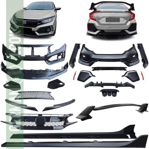 Kit carrosserie pare-chocs seuils calandre pour Honda Civic FK 2016-2020 hayon