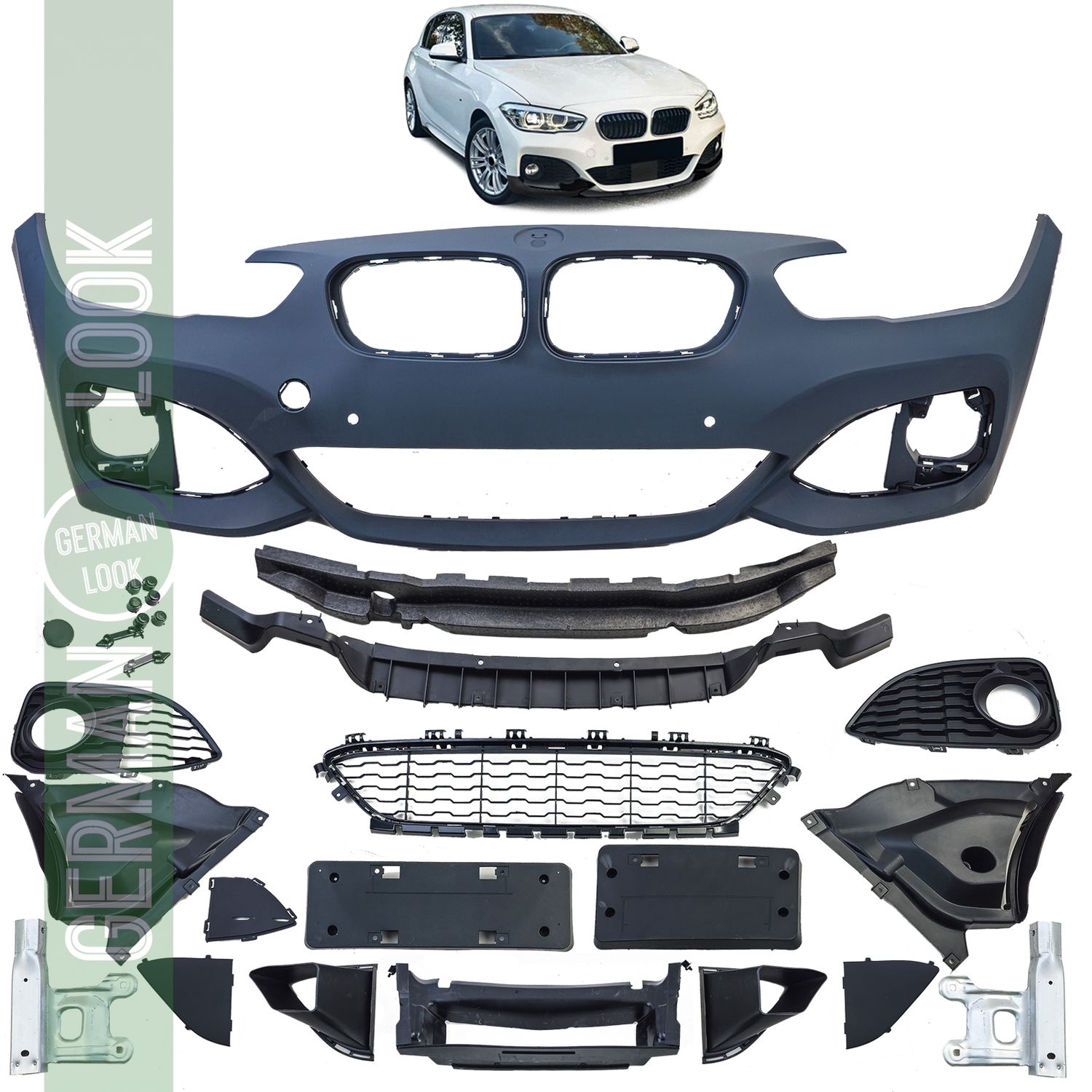 Pare-chocs avant sport complet avec accessoires pour BMW série 1 F20 F21 LCI 15-20