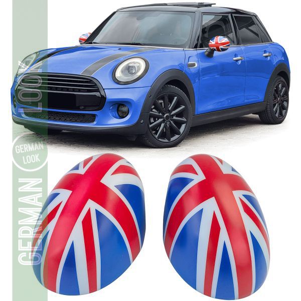 Coques de rétroviseurs Union Jack Bleu Blanc Rouge pour Mini F54 F55 F56 F57 13-18