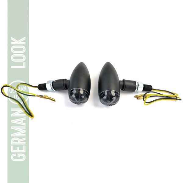Set de clignotants LED moto universels teintés Smoke Thunderbolt avec E-mark