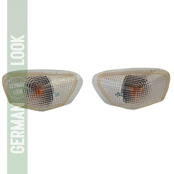 Clignotants halogènes en verre transparent blanc pour Kawasaki ZZR 600 1990-1992