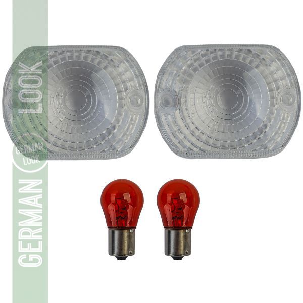 Lentilles de clignotants en verre transparent avec ampoules pour Kawasaki avec marque E