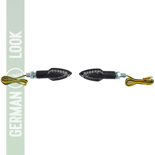 Jeu de clignotants LED universels pour moto en verre transparent SLIVER avec marque E