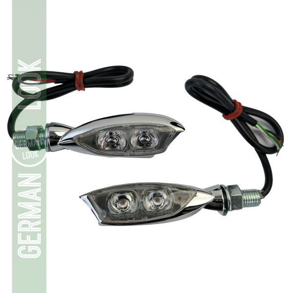 Ensemble de clignotants LED universels en verre transparent pour moto, ensemble de feux arrière MORELLA avec marque E