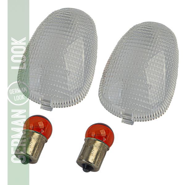 Verres de clignotants de moto en verre transparent avec ampoules pour Triumph avec marque E