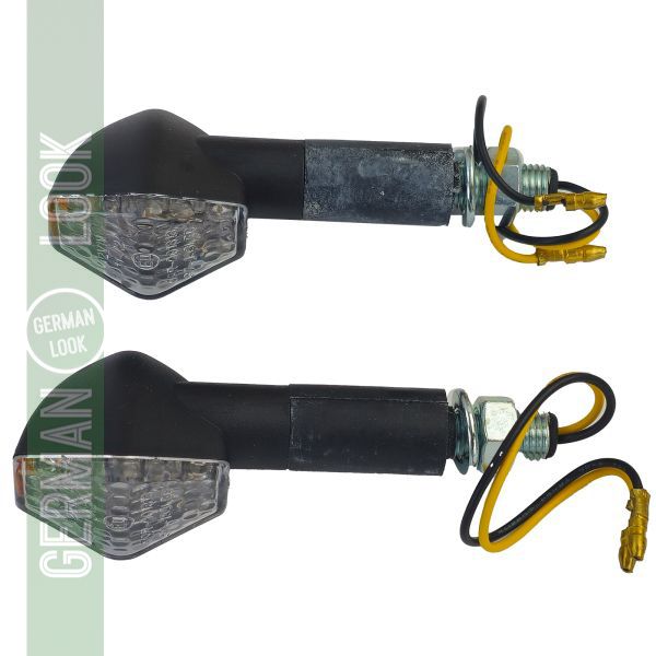 Kit de clignotants LED universels pour moto en verre transparent TYPHOON avec marque E