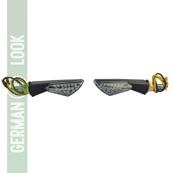 Kit de clignotants LED chromés moto universels TWIST avec marque E