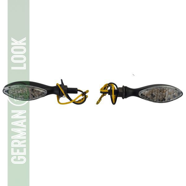 Ensemble de clignotants LED universels en verre transparent pour moto CREUX avec marque E