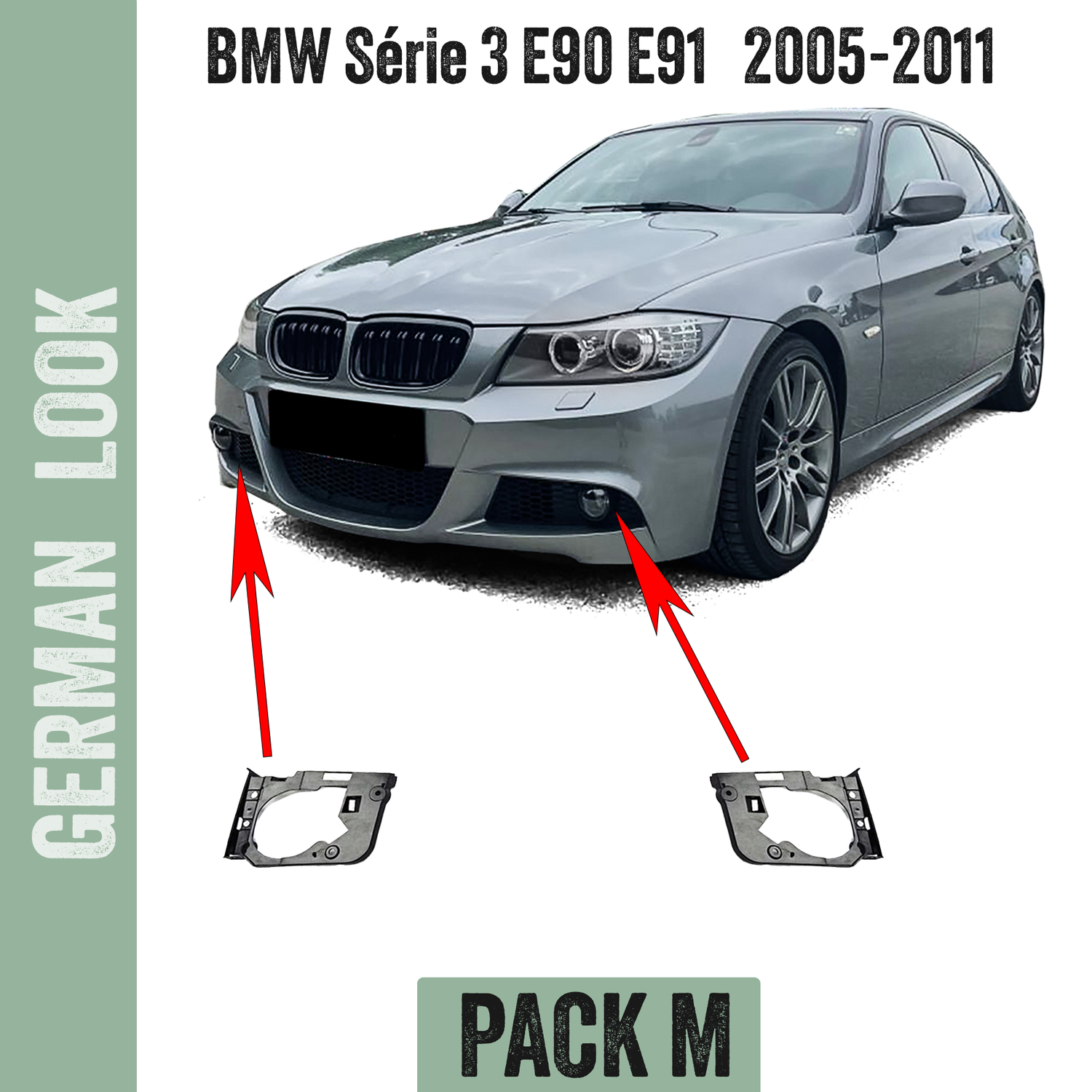 Support d'antibrouillards pour pare-chocs avant BMW Série 3 E90 E91 2005-2013