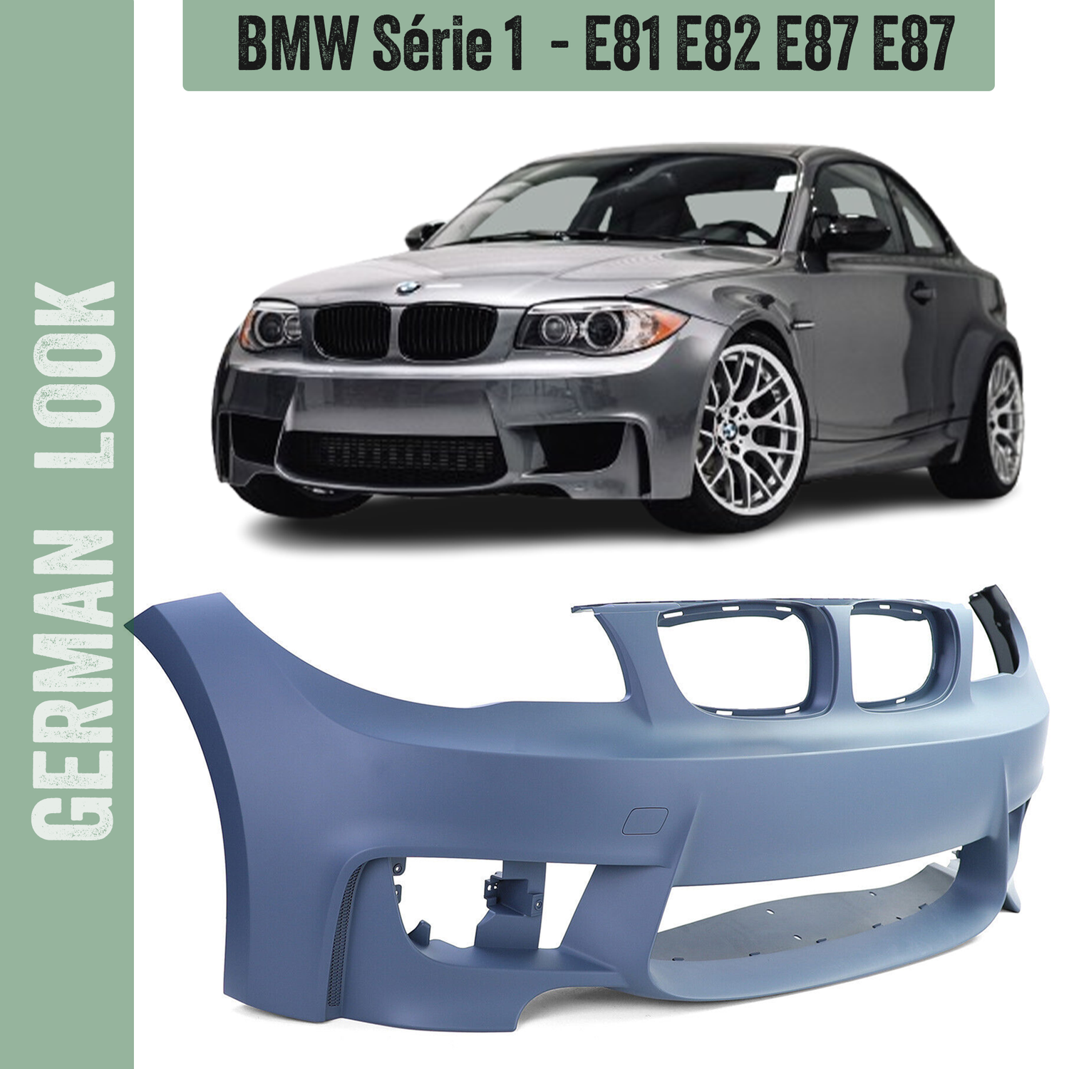 Pare-chocs avant pour BMW Série 1 E81 E82 E87 et E88 Look M1 1M