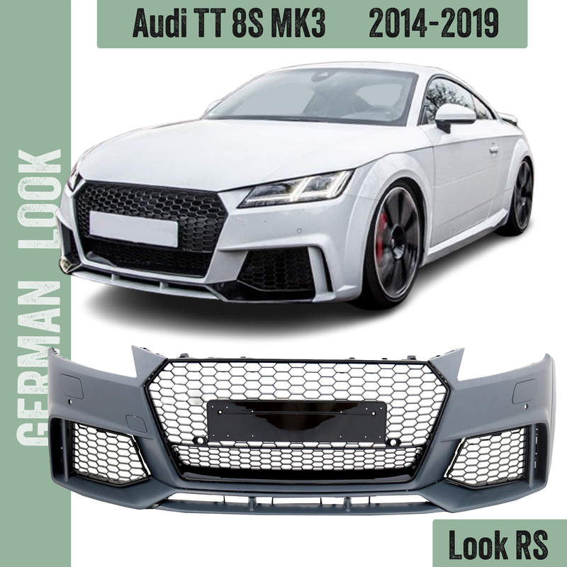 Pare-chocs pour Audi TT 8S Mk3 2014-2019 Look RS + Calandre + Extension lèvre