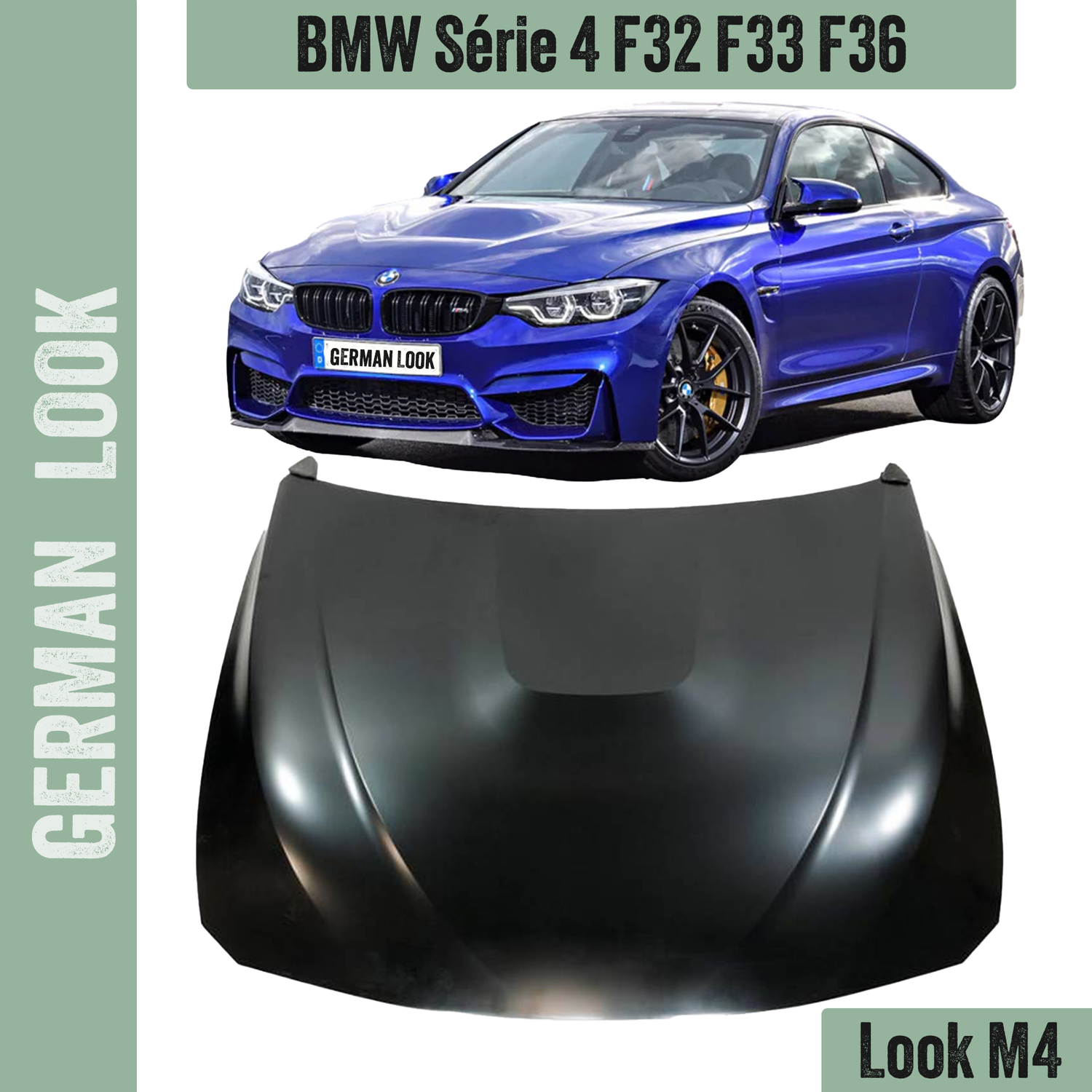 Capot Look M4 pour BMW Série 4 F32 F33 F36 Coupé Cabriolet et Gran Coupé