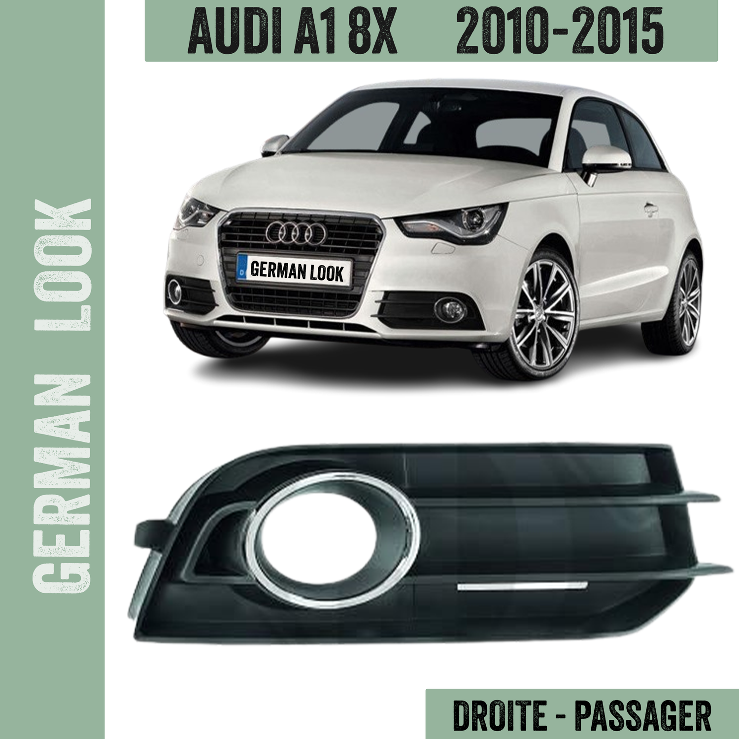 GRILLE AVANT DROITE PARE-CHOCS CHROME AUDI A1 2010-2015