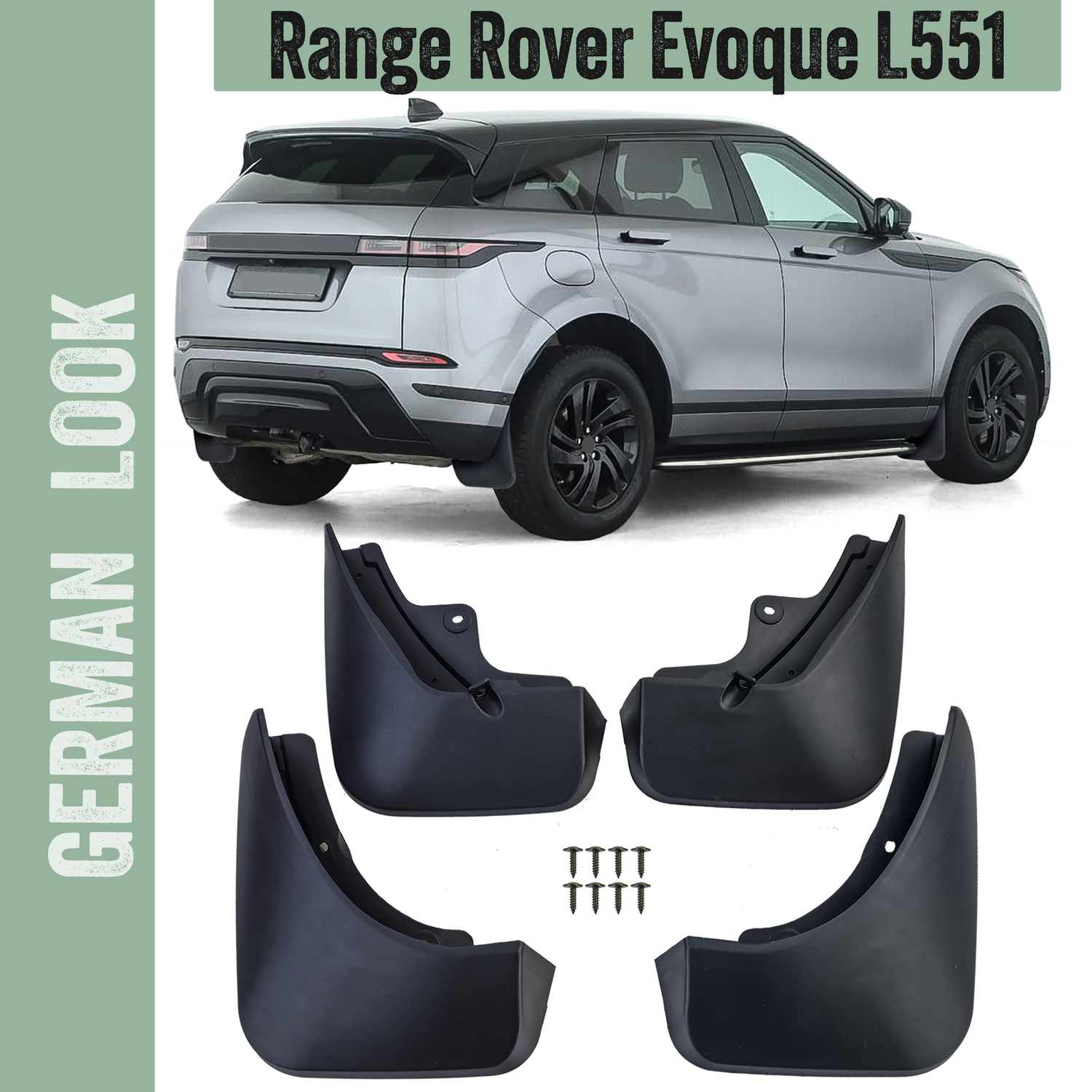 Jeu de bavettes premium avant et arrière pour Range Rover Evoque L551 à partir de 2019