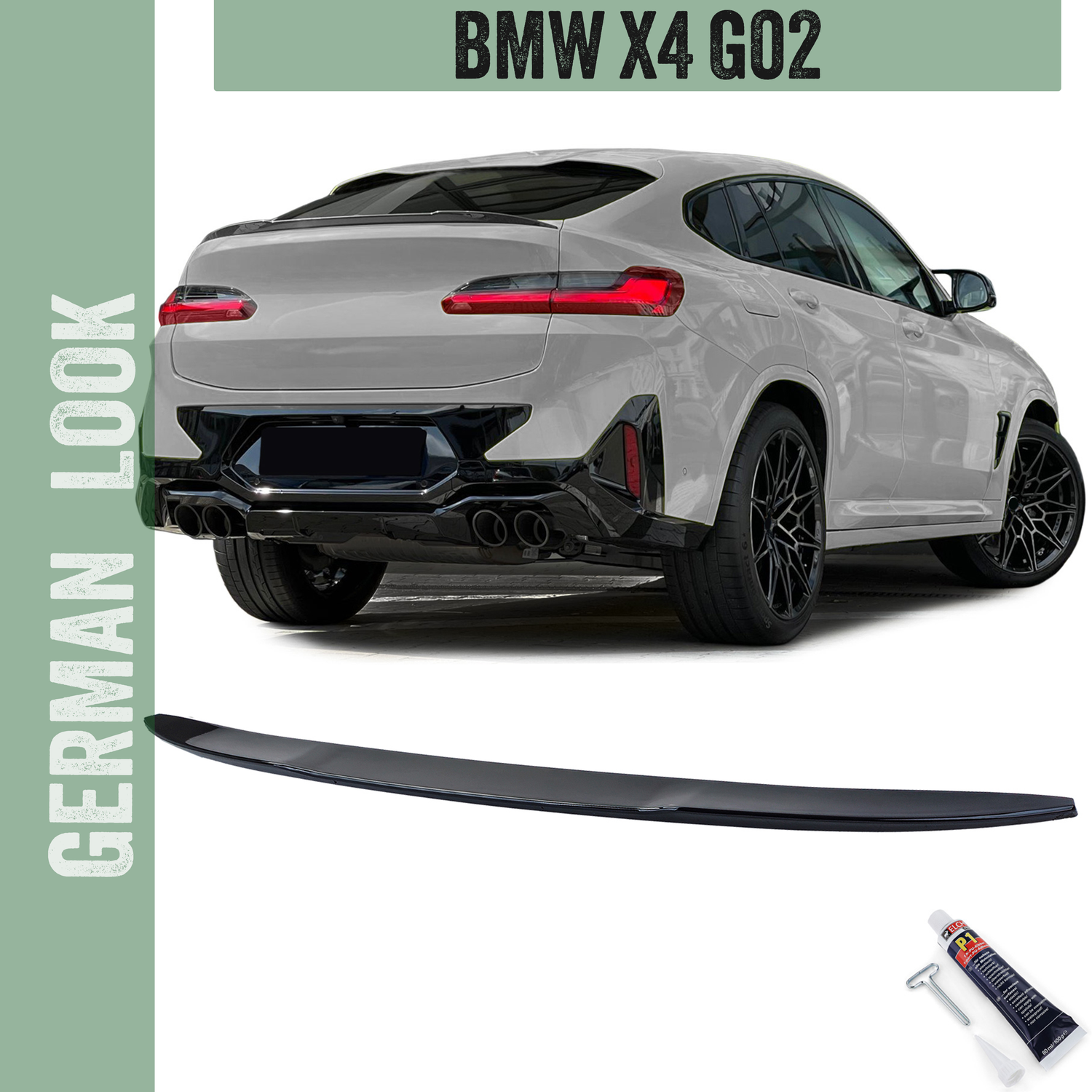 Aileron/Spiler traseiro Performance em preto brilhante para BMW X4 G02 a partir de 2018