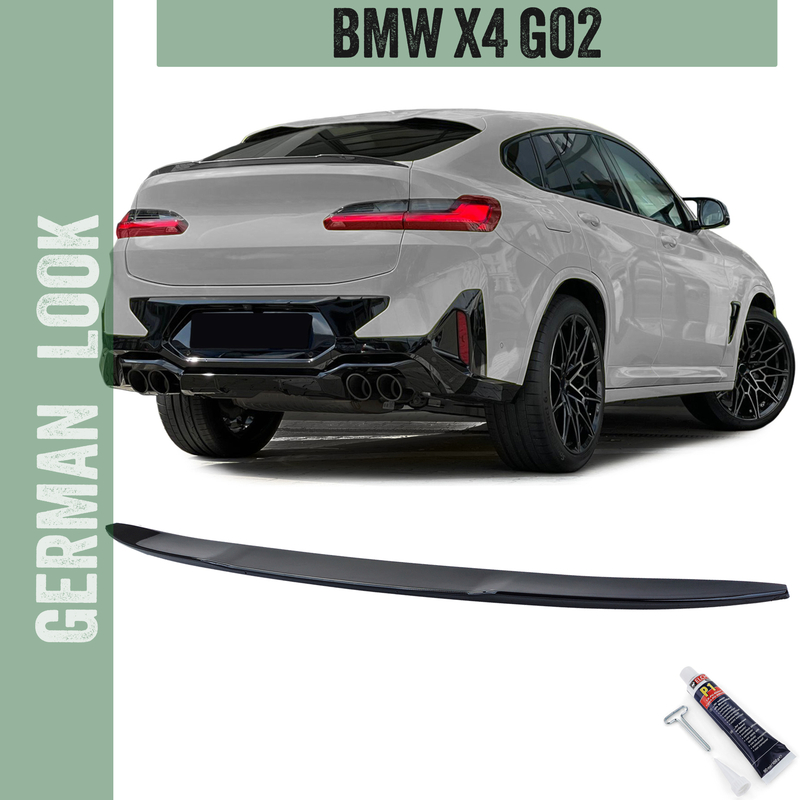 Becquet spoiler arrière Performance noir brillant pour BMW X4 G02 à partir de 2018