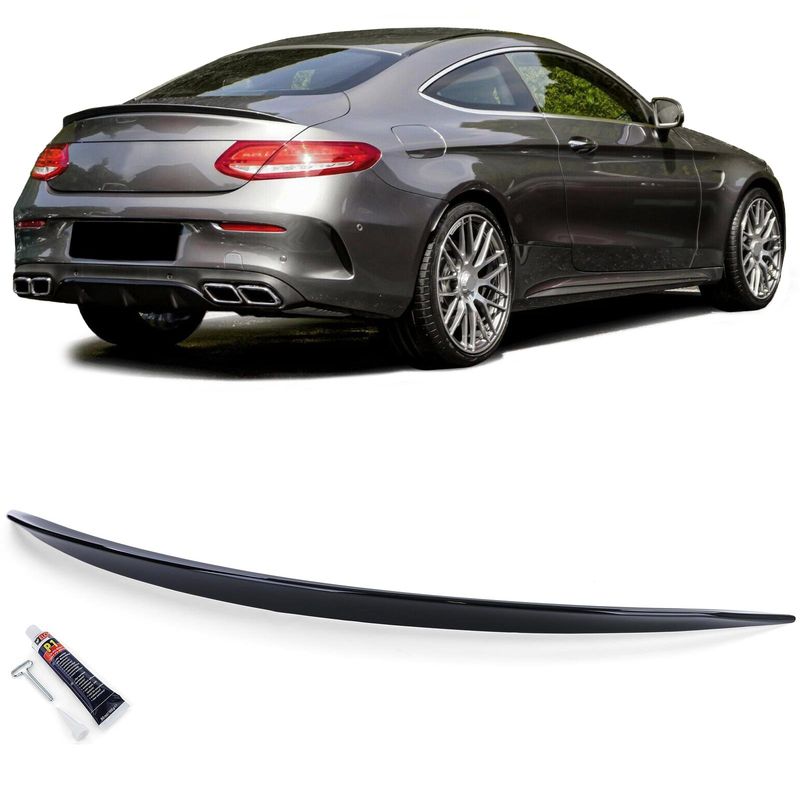 Becquet arrière Sport pour Mercedes Classe C Coupé C205 à partir de 2015 - Noir brillant