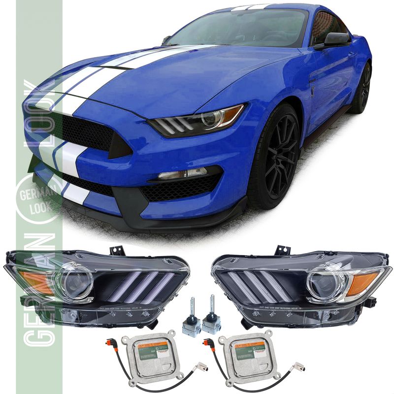 Phares au xénon homologués UE pour Ford Mustang 6 Coupé Cabrio 14-17