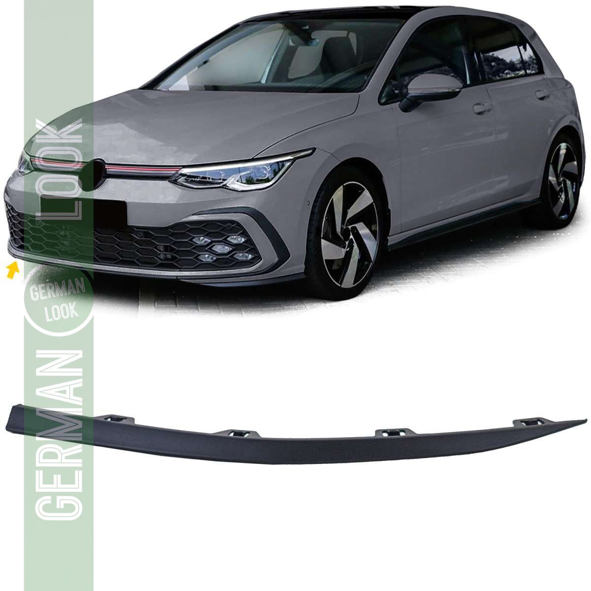 Bande de spoiler de pare-chocs mate droite pour VW Golf 8 GTI GTD R-Line 19-24