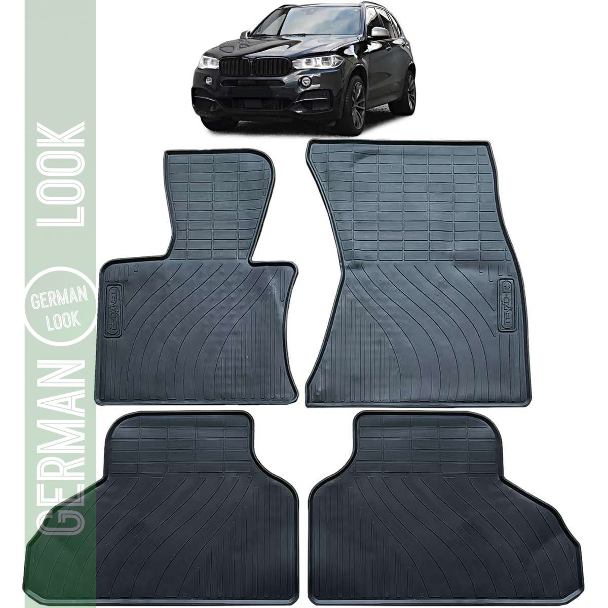 Tapis de sol en caoutchouc noir de qualité supérieure pour BMW X5 F15 13-18
