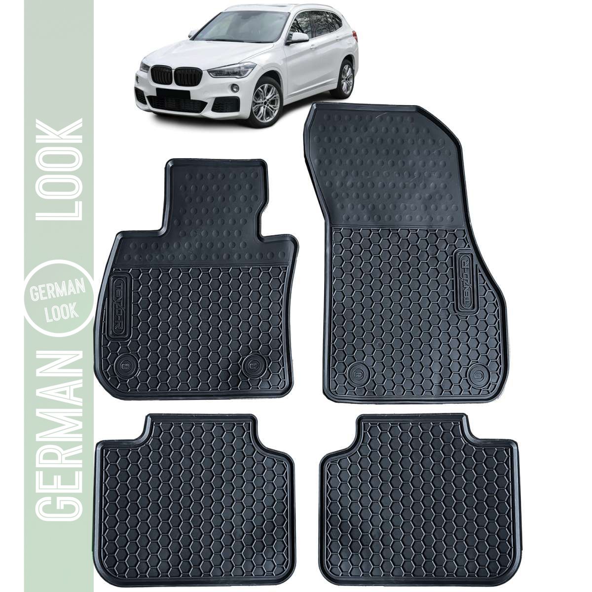 Tapis de sol en caoutchouc noir de qualité supérieure pour BMW X1 F48 15-22
