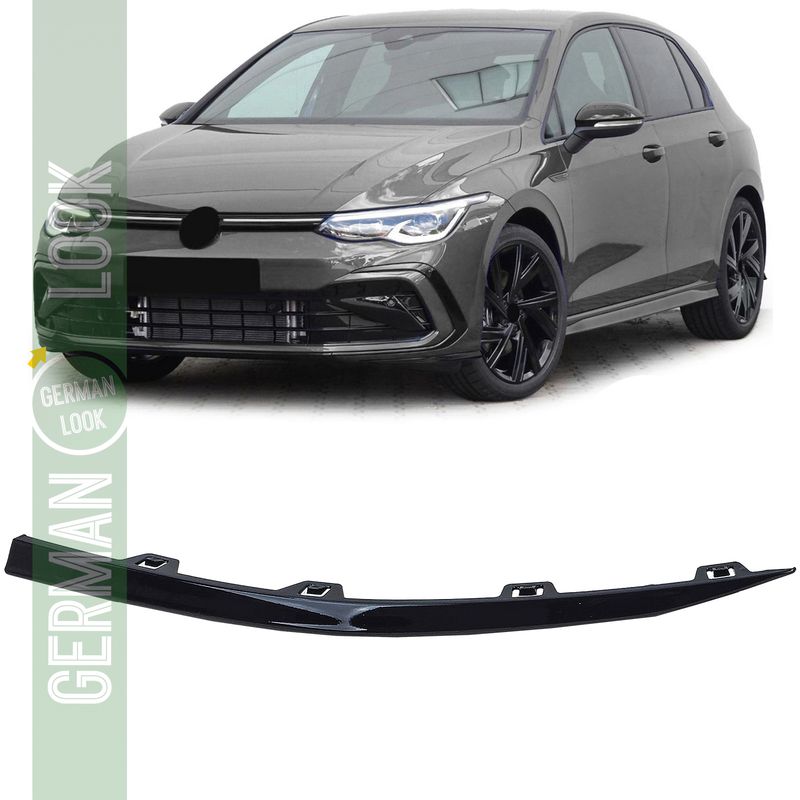 Bande de spoiler de pare-chocs droite brillante pour VW Golf 8 GTI GTD R-Line 19-24
