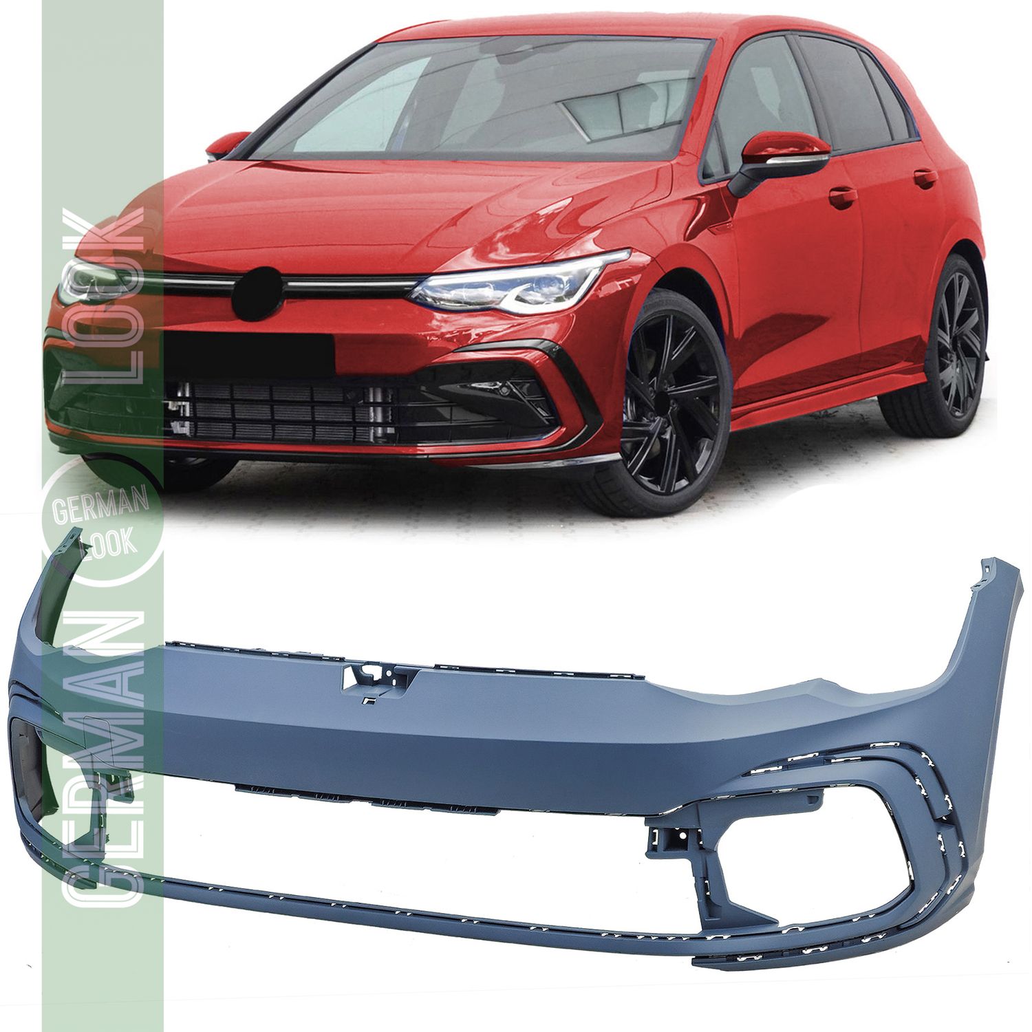 Pare-chocs avant pré-apprêté pour VW Golf 8 GTI GTD R-Line 19-24