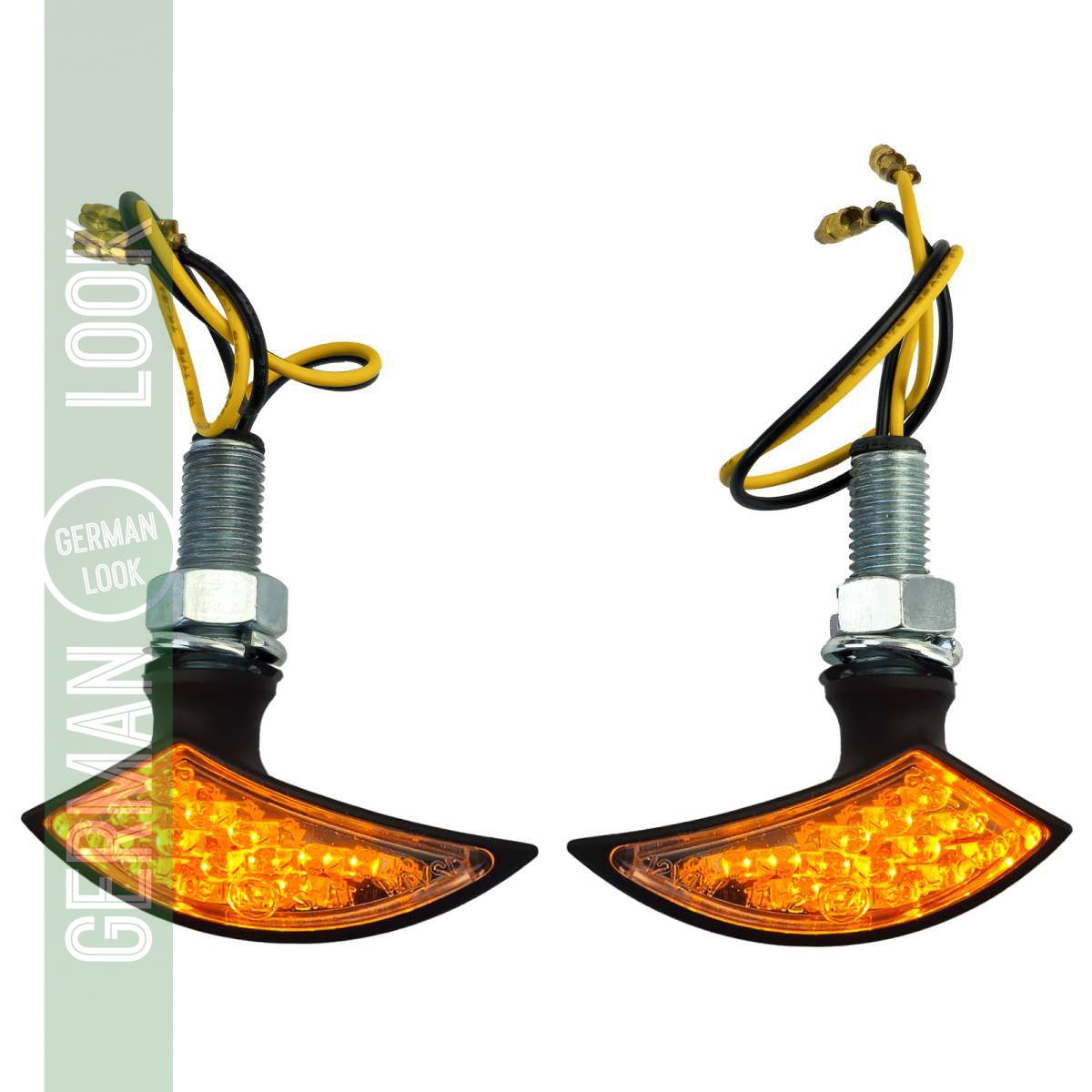 Mini indicateur LED pour moto, mini indicateur personnalisé noir avec marquage E