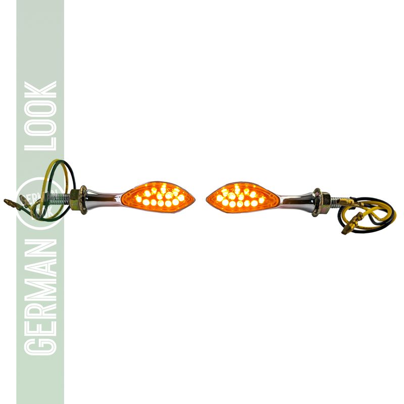 Mini clignotant LED pour moto style palette chromé avec marquage E