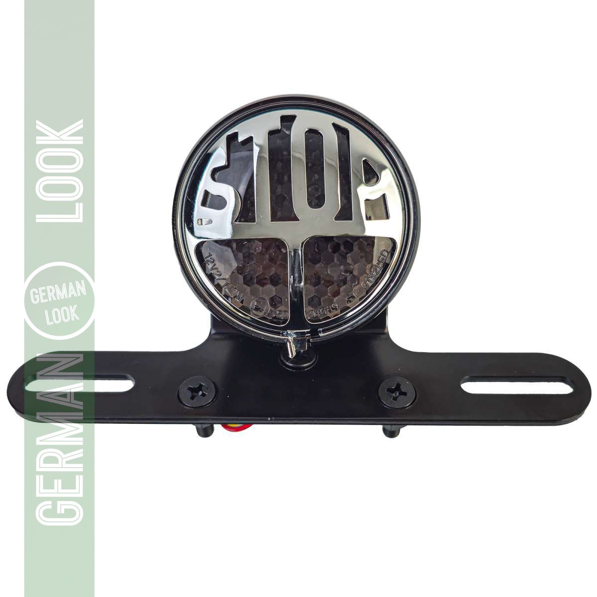 Feu arrière de stop à LED Millers pour moto, feu stop personnalisé avec support + homologué E
