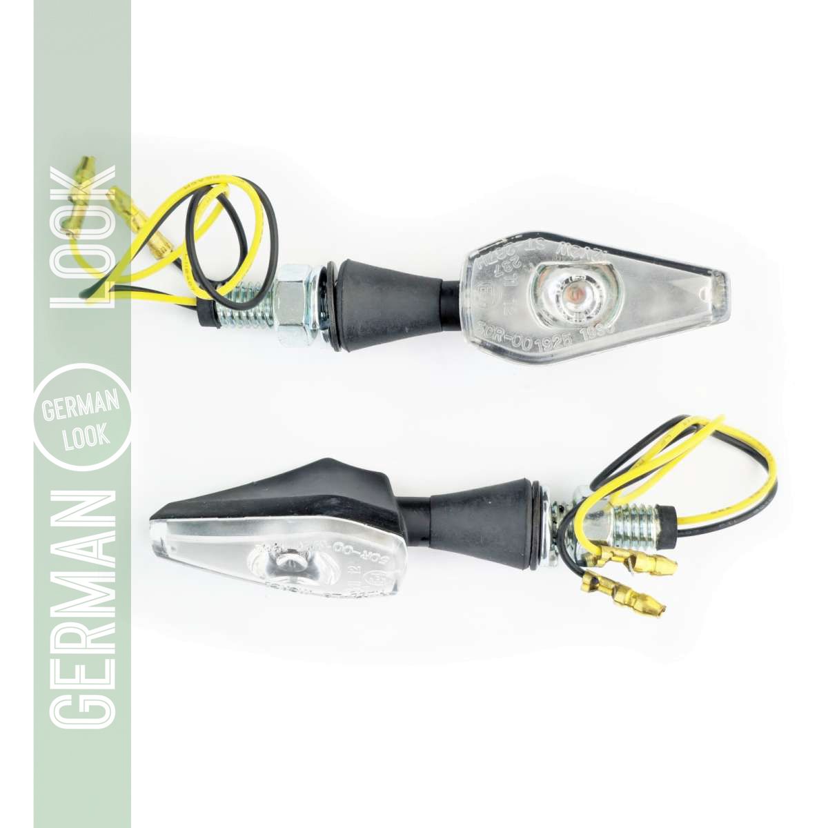 Ensemble de clignotants LED universels en verre transparent pour motos, scooters, quads, etc.