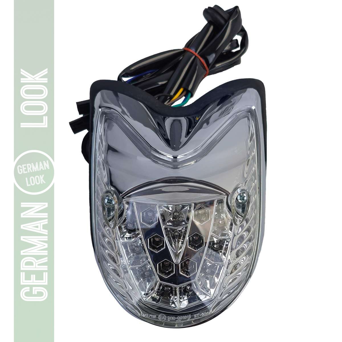 Feu arrière LED pour moto avec clignotant en verre transparent chromé pour Yamaha XVS 950 Midnight Star