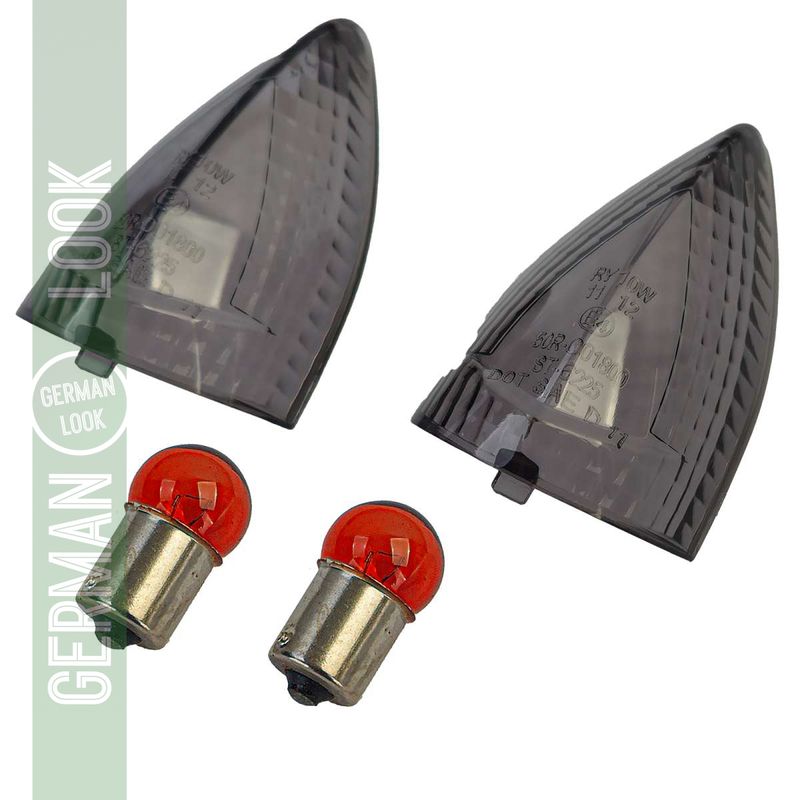 Lentilles de clignotants de moto en verre transparent fumé avec ampoule pour KTM