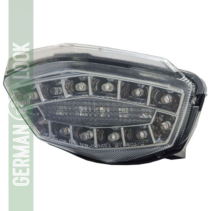 Feu arrière LED moto en verre transparent chromé pour Kawasaki Ninja 250R EX250 08-11