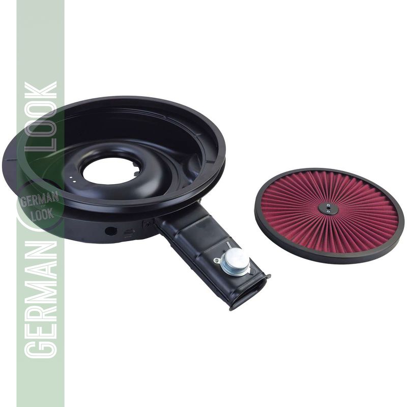 Boîtier de filtre à air avec couvercle de filtre HighFlow noir pour Ford Mustang 71-73