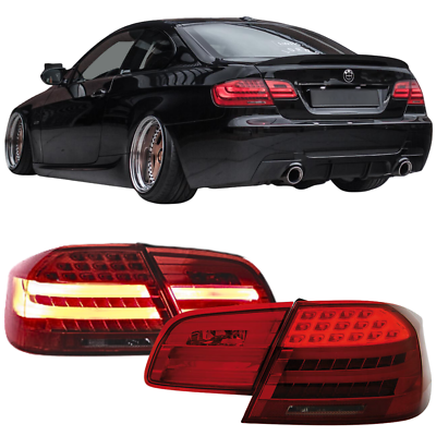 Feux arriere BMW Serie 3 E92 LED 2006-2010 - Rouge look LCI