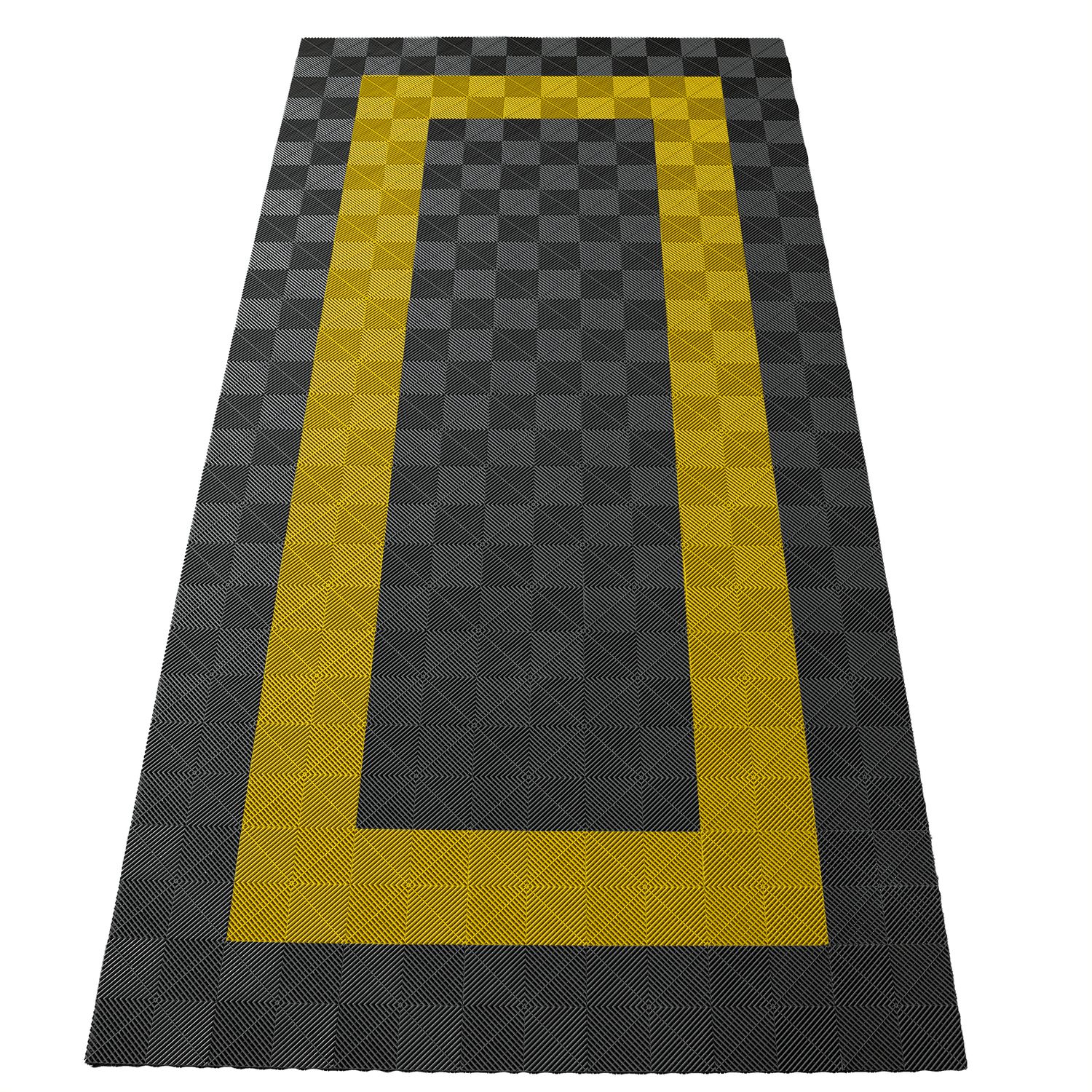 Dalles de sol Performance pour garage 2,8 m x 5,6 m Gris Jaune Lot de 3