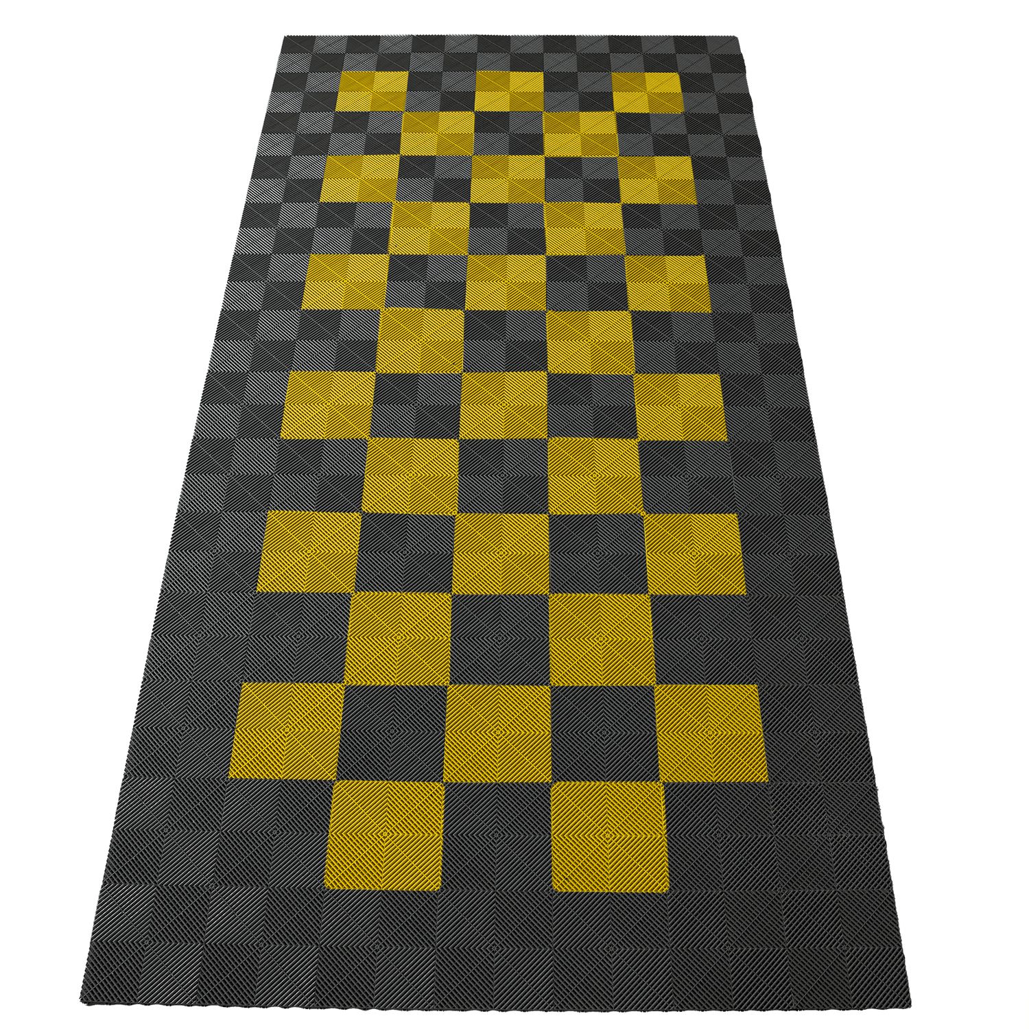 Dalles de sol Performance pour garage 2,8 m x 5,6 m Gris Jaune Lot de 2