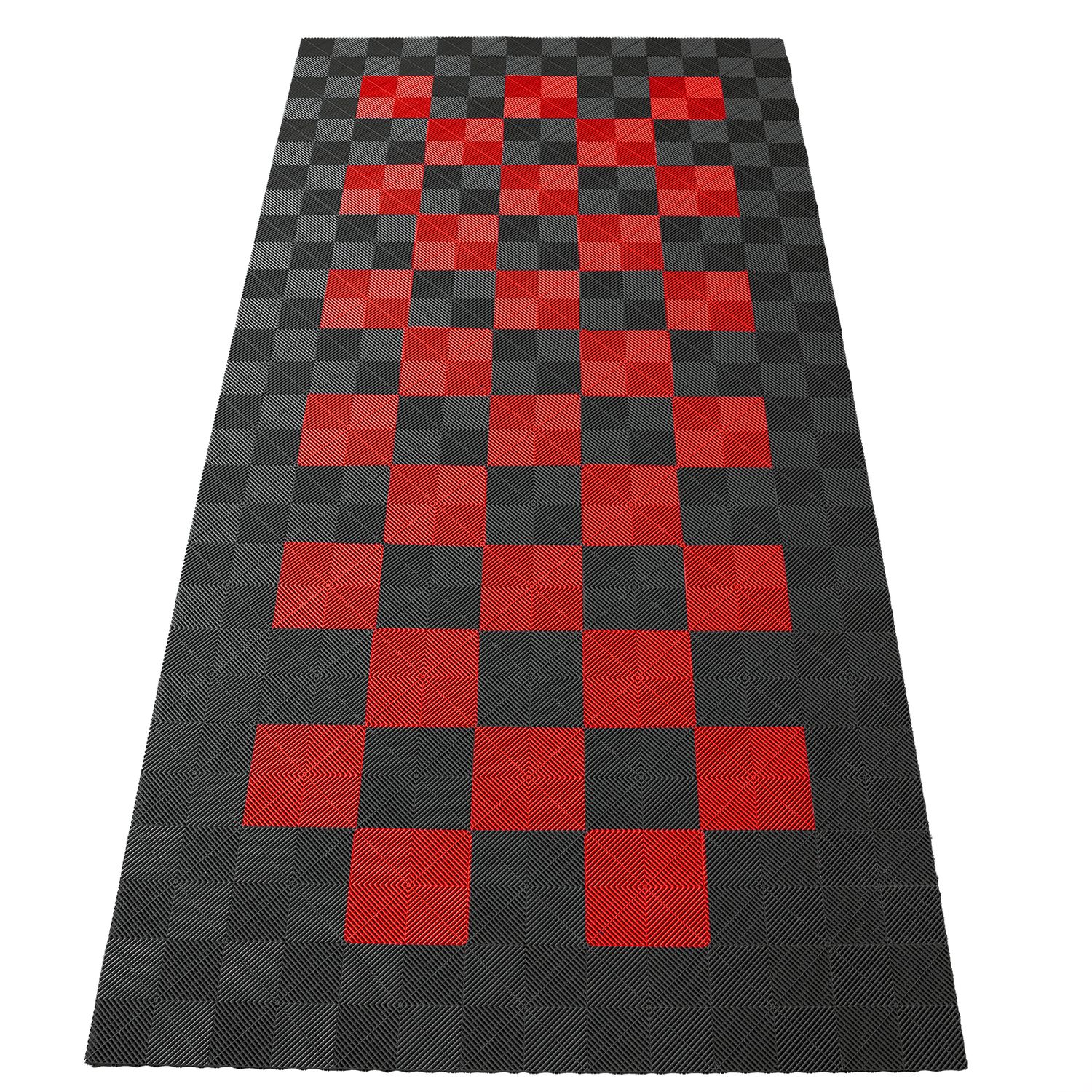 Dalles de sol Performance pour garage 2,8 m x 5,6 m Gris Rouge Lot de 2
