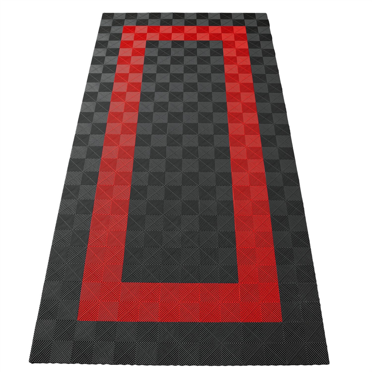 Dalles de sol Performance pour garage 2,8 m x 5,6 m Gris Rouge Set3