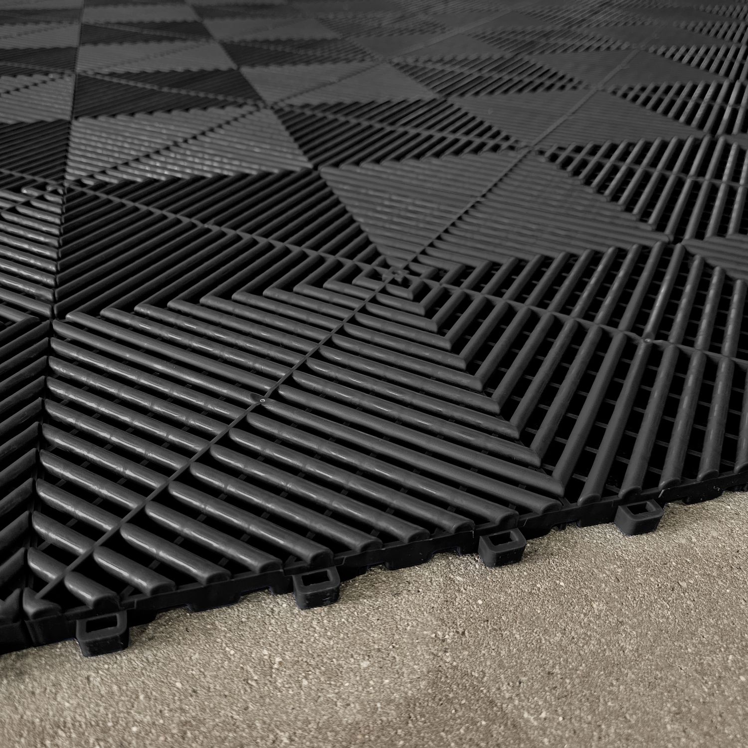 Dalles de sol  Performance pour garage, noires, 9 pièces = 1,44 m²
